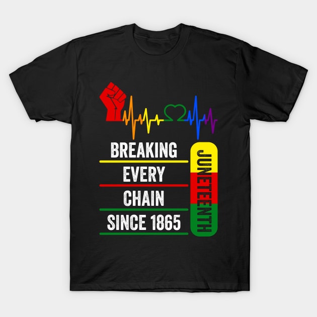 Juneteenth Breaking Every Chain Since 1865 T-Shirt by AnKa Art